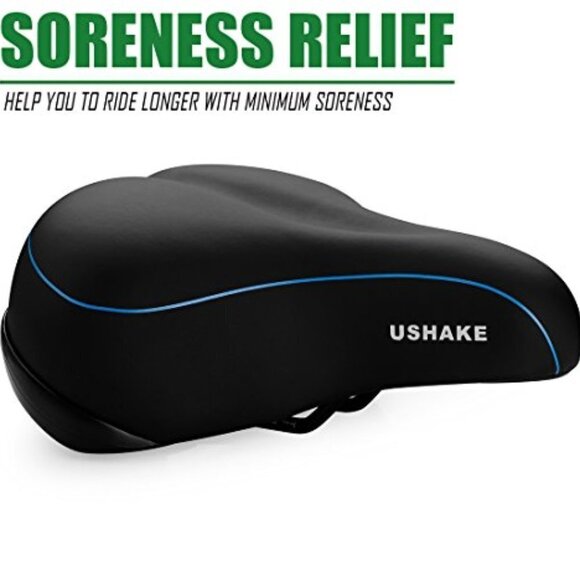 USHAKE X7 WIDE CUSHIONED BICYCLE SADDLE SEAT SIZE OS NWT - Picture 2 of 10